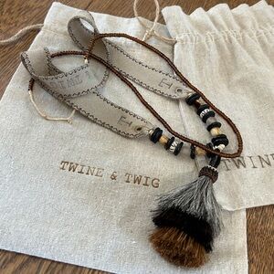 Twine & Twig Triple Horse Hair Tassel Necklace Set